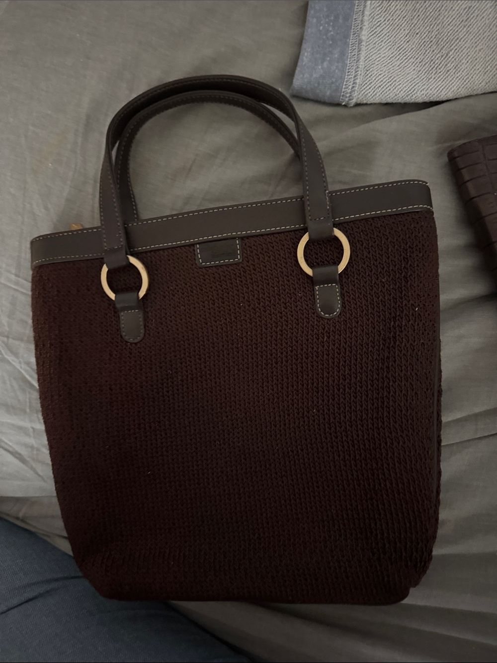 The Sak Brown Woven Tote Shoulder Bag